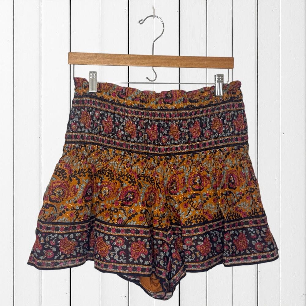 SEA New York ROSITA Shorts Smocked High Waist Floral Boho Summer Beach Cotton M